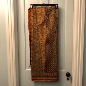 Maya Papaya maxi wrap skirt 100% rayon One size Autumn colors